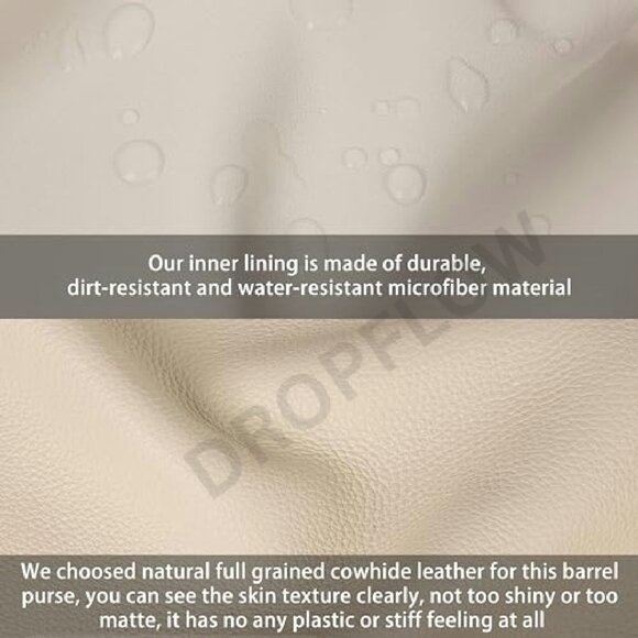 Mini Barrel Hobo Crossbody Bag Genuine Leather Elegant Chic Designer Style - Picture 6 of 8